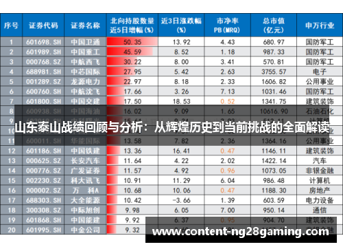 山东泰山战绩回顾与分析：从辉煌历史到当前挑战的全面解读