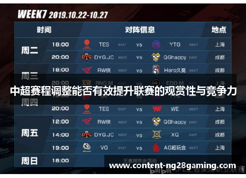 中超赛程调整能否有效提升联赛的观赏性与竞争力