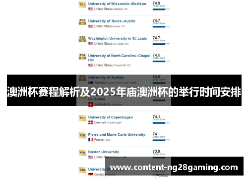 澳洲杯赛程解析及2025年庙澳洲杯的举行时间安排