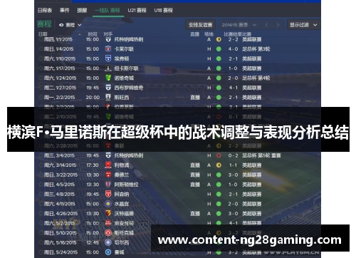 横滨F·马里诺斯在超级杯中的战术调整与表现分析总结